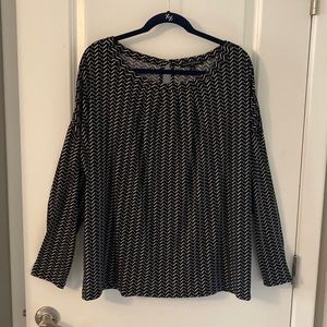 Banana Republic Black and White Long Sleeve Top